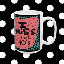 Load image into Gallery viewer, 90s Ceramic Mug — Retro Checkerboard Coffee Cup