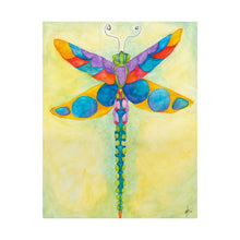 Load image into Gallery viewer, Dragonfly Art Poster — Colorful Watercolor Dragonfly Matte Vertical Print