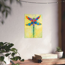 Load image into Gallery viewer, Dragonfly Art Poster — Colorful Watercolor Dragonfly Matte Vertical Print