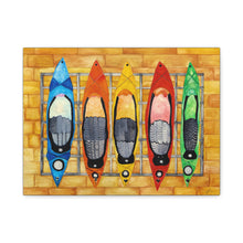 Load image into Gallery viewer, Canvas Wall Art - Colorful Whimsical Kayak Design