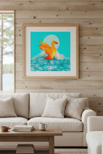 Load image into Gallery viewer, Duck Art Print — Vibrant Reds, Golds & Blues