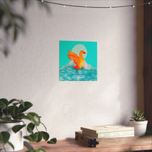 Load image into Gallery viewer, Duck Art Print — Vibrant Reds, Golds & Blues