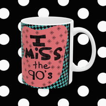 Load image into Gallery viewer, 90s Ceramic Mug — Retro Checkerboard Coffee Cup