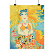 Load image into Gallery viewer, Mermaid Art Poster — Colorful Whimsical Matte Vertical Print