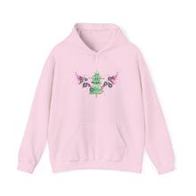 Load image into Gallery viewer, Whimsical Christmas Angel Hoodie, Cozy Holiday Sweatshirt, Festive Gift for Him/Her, Winter Layer, Unique Seasonal Apparel
