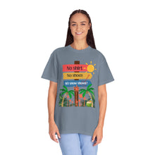 Load image into Gallery viewer, No Shirt No Shoes No Snow Shovel T-Shirt — Tropical Vacation Beach Tee