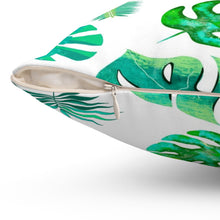 Load image into Gallery viewer, Tropical Monstera Pillow - Green Leaf Decorative Throw Pillow