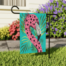 Load image into Gallery viewer, Flamingo Garden Flag – Vibrant Flamingo Yard Banner for Summer Decor