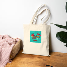 Load image into Gallery viewer, Bird Canvas Tote Bag - Colorful Folk Art Bird Design