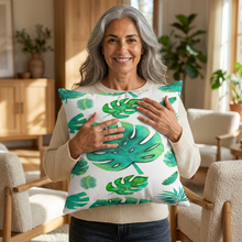 Load image into Gallery viewer, Tropical Monstera Pillow - Green Leaf Decorative Throw Pillow