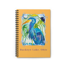 Load image into Gallery viewer, Buckeye Lake Heron Spiral Notebook — Ruled Journal with Blue Heron Artwork
