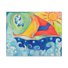 Load image into Gallery viewer, Canvas Wall Art - Whimsical Sail Boat