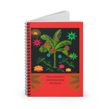 Load image into Gallery viewer, Tropical Christmas Palm Trees Spiral Notebook — Ruled Journal for Holiday Notes