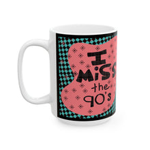 Load image into Gallery viewer, 90s Ceramic Mug — Retro Checkerboard Coffee Cup