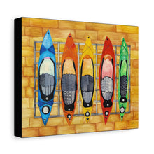 Load image into Gallery viewer, Canvas Wall Art - Colorful Whimsical Kayak Design
