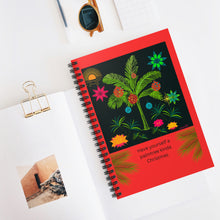 Load image into Gallery viewer, Tropical Christmas Palm Trees Spiral Notebook — Ruled Journal for Holiday Notes