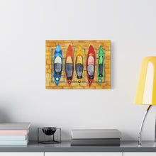 Load image into Gallery viewer, Canvas Wall Art - Colorful Whimsical Kayak Design