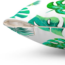 Load image into Gallery viewer, Tropical Monstera Pillow - Green Leaf Decorative Throw Pillow