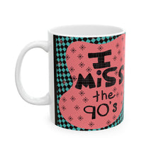 Load image into Gallery viewer, 90s Ceramic Mug — Retro Checkerboard Coffee Cup