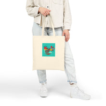 Load image into Gallery viewer, Bird Canvas Tote Bag - Colorful Folk Art Bird Design