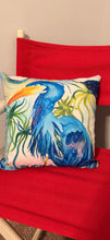 Load image into Gallery viewer, Blue Heron Decorative Pillow — Coastal Bird Accent Cushion