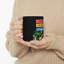 Load image into Gallery viewer, Ceramic Mug — "No Shirt, No Shoes, No Snow Shovel!" Tropical Palm Beach Coffee Cup
