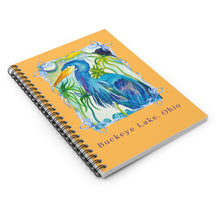 Load image into Gallery viewer, Buckeye Lake Heron Spiral Notebook — Ruled Journal with Blue Heron Artwork
