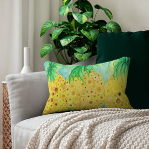 Pineapple Print Lumbar Pillow, Tropical Home Decor, Summer Vibes, Gift for Beach Lovers, Decorative Cushion