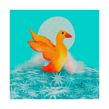 Load image into Gallery viewer, Duck Art Print  — Vibrant Reds, Golds &amp; Blues
