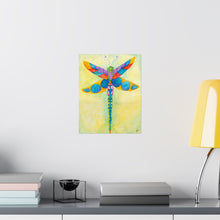 Load image into Gallery viewer, Dragonfly Art Poster — Colorful Watercolor Dragonfly Matte Vertical Print

