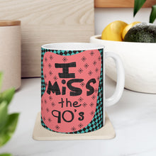 Load image into Gallery viewer, 90s Ceramic Mug — Retro Checkerboard Coffee Cup
