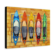 Load image into Gallery viewer, Canvas Wall Art - Colorful Whimsical Kayak Design
