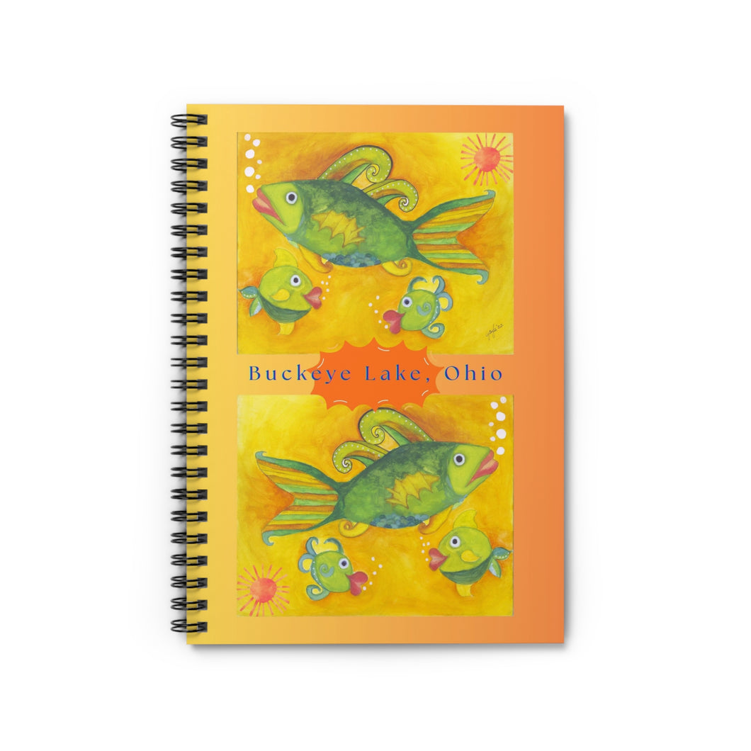 Fish Journal Notebook - Buckeye Lake Ohio Ruled Line Spiral Notebook