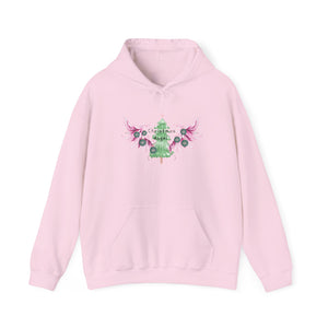 Whimsical Christmas Angel Hoodie, Cozy Holiday Sweatshirt, Festive Gift for Him/Her, Winter Layer, Unique Seasonal Apparel
