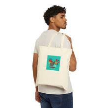 Load image into Gallery viewer, Bird Canvas Tote Bag - Colorful Folk Art Bird Design

