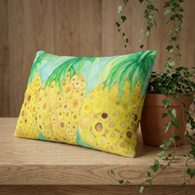 Load image into Gallery viewer, Pineapple Print Lumbar Pillow, Tropical Home Decor, Summer Vibes, Gift for Beach Lovers, Decorative Cushion
