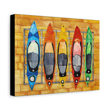 Load image into Gallery viewer, Canvas Wall Art - Colorful Whimsical Kayak Design
