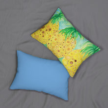 Load image into Gallery viewer, Pineapple Print Lumbar Pillow, Tropical Home Decor, Summer Vibes, Gift for Beach Lovers, Decorative Cushion

