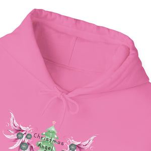 Whimsical Christmas Angel Hoodie, Cozy Holiday Sweatshirt, Festive Gift for Him/Her, Winter Layer, Unique Seasonal Apparel