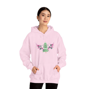 Whimsical Christmas Angel Hoodie, Cozy Holiday Sweatshirt, Festive Gift for Him/Her, Winter Layer, Unique Seasonal Apparel