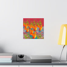 Load image into Gallery viewer, Duck Art Print — Flock of Orange Ducks Matte Vertical Poster
