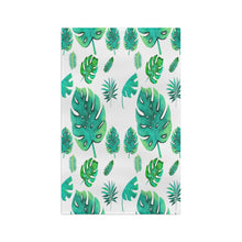 Load image into Gallery viewer, Tropical Monstera Microfiber Tea Towel — Green Palm Leaf Kitchen Towel
