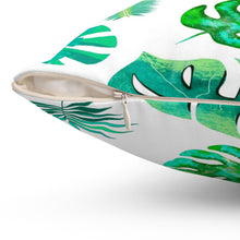 Load image into Gallery viewer, Tropical Monstera Pillow - Green Leaf Decorative Throw Pillow
