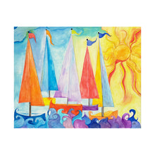 Load image into Gallery viewer, Sailboat Art Print Matte Horizontal Poster | Nautical Wall Decor
