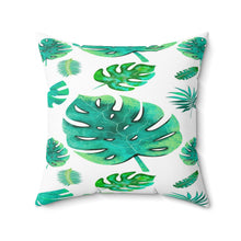 Load image into Gallery viewer, Tropical Monstera Pillow - Green Leaf Decorative Throw Pillow
