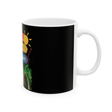 Load image into Gallery viewer, Ceramic Mug — "No Shirt, No Shoes, No Snow Shovel!" Tropical Palm Beach Coffee Cup
