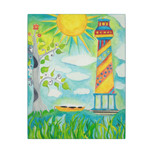 Load image into Gallery viewer, Whimsical Lighthouse Illustration Canvas
