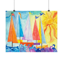 Load image into Gallery viewer, Sailboat Art Print Matte Horizontal Poster | Nautical Wall Decor
