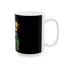 Load image into Gallery viewer, Ceramic Mug — "No Shirt, No Shoes, No Snow Shovel!" Tropical Palm Beach Coffee Cup
