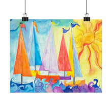 Load image into Gallery viewer, Sailboat Art Print Matte Horizontal Poster | Nautical Wall Decor
